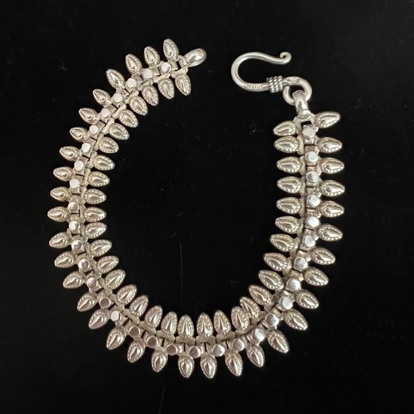 Handcrafted Oxidized Silver Centipede Design Bracelet - Picture 2 of 5